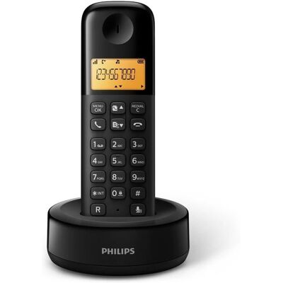 Teléfono Inalámbrico Philips D1601B/01 - 1,6'', Negro Teléfono Inalámbrico Philips D1601B/01 - 1,6'', Negro