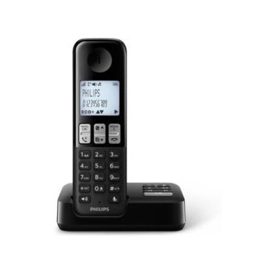 Philips D2551B - DECT-telefon med nummerpresentation - Svart Philips D2551B - DECT-telefon med nummerpresentation - Svart