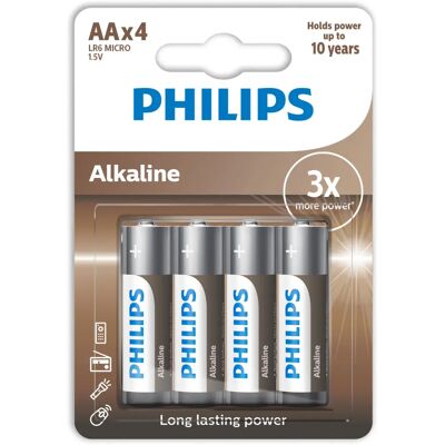 Philips LR6A4B/10 Batería doméstica - AA Alcalina - Pack de 4 Philips LR6A4B/10 Batería doméstica - AA Alcalina - Pack de 4