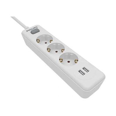 Philips SPN3032WA/10 Jednostka rozdzielcza zasilania - 3 gniazdka, 2 USB, Biała Philips SPN3032WA/10 Jednostka rozdzielcza zasilania - 3 gniazdka, 2 USB, Biała