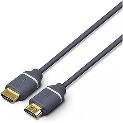Câble HDMI Haute Vitesse Philips 3m Gris - Supporte 4K UHD 2160p, 60Hz, 18Gbps Câble HDMI Haute Vitesse Philips 3m Gris - Supporte 4K UHD 2160p, 60Hz, 18Gbps