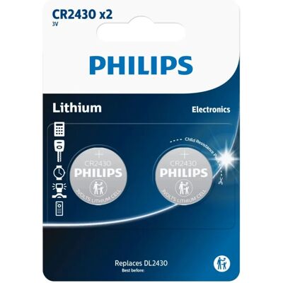 Pile bouton au lithium Philips CR2430 - Button Cell Battery - Publicité Pile bouton au lithium Philips CR2430 - Button Cell Battery - Publicité