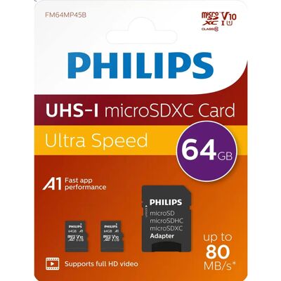 Philips Ultra Speed microSDXC - 64GB Philips Ultra Speed microSDXC - 64GB
