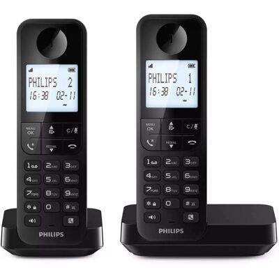 Teléfono Inalámbrico Philips D2702B/12 - Negro Teléfono Inalámbrico Philips D2702B/12 - Negro