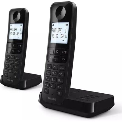 Philips D2752B/12 Draadloze Telefoon - DECT - 2 Handsets - Zwart Philips D2752B/12 Draadloze Telefoon - DECT - 2 Handsets - Zwart