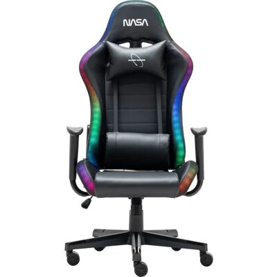 Cadeira Gaming NASA PI047 - Preta - Ajustável & Iluminação RGB Cadeira Gaming NASA PI047 - Preta - Ajustável & Iluminação RGB