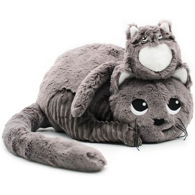 Les Déglingos - Grijze Miaou Kat Plush - 32cm Les Déglingos - Grijze Miaou Kat Plush - 32cm