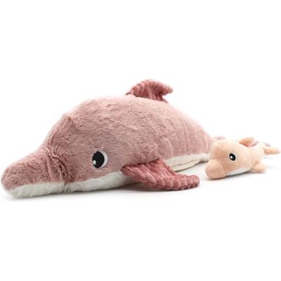 Les Déglingos Roze Moeder & Baby Dolfijn Knuffel - 50cm Les Déglingos Roze Moeder & Baby Dolfijn Knuffel - 50cm