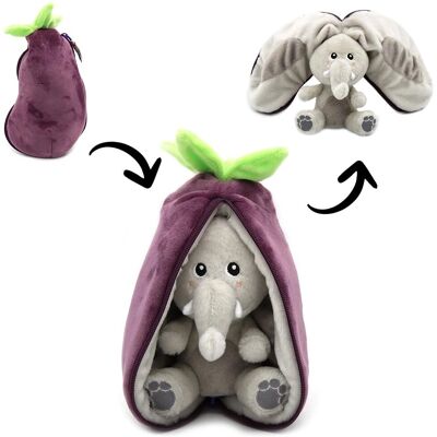 Les Déglingos Sametový Slon Aubergine - 15-20 cm - Plyšák Les Déglingos Sametový Slon Aubergine - 15-20 cm - Plyšák