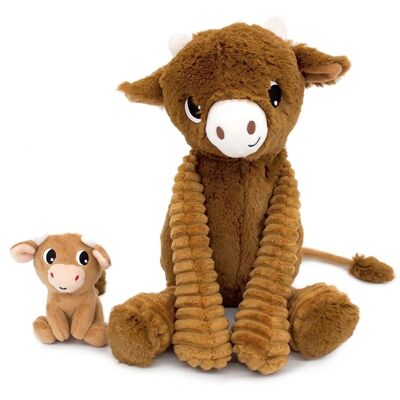 Les Déglingos Muñeco de Peluche Vaca Madre y Bebé - 31cm Les Déglingos Muñeco de Peluche Vaca Madre y Bebé - 31cm