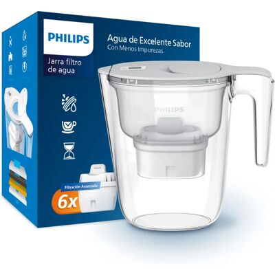 Philips Water Carafe - 2.6L, Filter, White - Water Carafe Philips Water Carafe - 2.6L, Filter, White - Water Carafe
