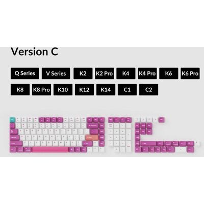 Keychron T4 Inndatakomponent - Rosa, Hvit - Tastaturdeksel Keychron T4 Inndatakomponent - Rosa, Hvit - Tastaturdeksel
