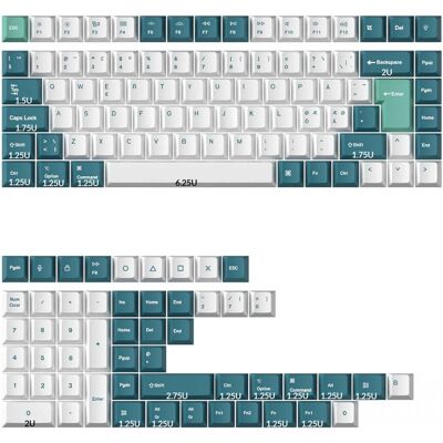 Keychron Cherry Profile Dye-Sub Pbt Keycap Set Iso Nordic - Hvit Mint Keychron Cherry Profile Dye-Sub Pbt Keycap Set Iso Nordic - Hvit Mint