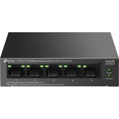 Switch TP-Link LS105P Nie zarządzany - PoE, czarny Switch TP-Link LS105P Nie zarządzany - PoE, czarny