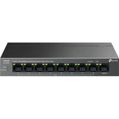 TP-Link LS109P Wandmontierter unmanaged Switch - 10/100 - PoE - Schwarz TP-Link LS109P Wandmontierter unmanaged Switch - 10/100 - PoE - Schwarz