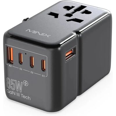 Minix TP85 - Adaptador de viagem universal com USB PD3.0 GaN-III 85W Minix TP85 - Adaptador de viagem universal com USB PD3.0 GaN-III 85W