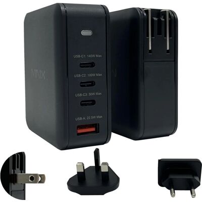 Minix P165 4-portos Fali Gyorstöltő - 165W Gyors töltő laptophoz és okostelefonhoz Minix P165 4-portos Fali Gyorstöltő - 165W Gyors töltő laptophoz és okostelefonhoz