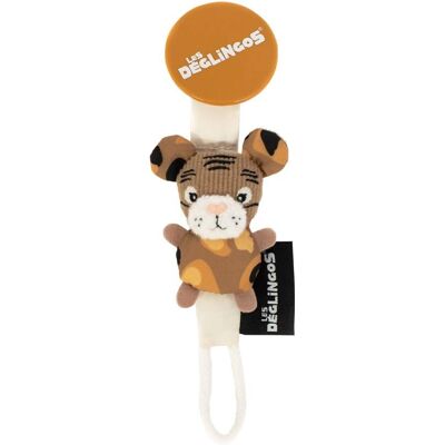 Les Deglingos Speculos Tiger Copper Pacifier Clip - Unisex Les Deglingos Speculos Tiger Copper Pacifier Clip - Unisex
