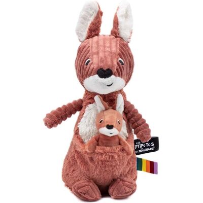 Les Deglingos Allezou the Kangaroo Terracotta - Mum & Baby Plush Toy Les Deglingos Allezou the Kangaroo Terracotta - Mum & Baby Plush Toy