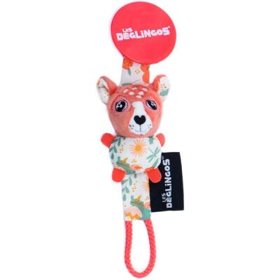Les Déglingos Pacifier Clip - Melimelos the Deer - Pink - Baby Les Déglingos Pacifier Clip - Melimelos the Deer - Pink - Baby