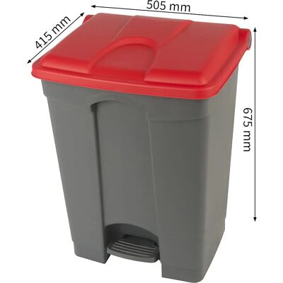 KaiserKraft Pedal Abfalleimer - 70L, Grau/Rot, 505x675x415mm KaiserKraft Pedal Abfalleimer - 70L, Grau/Rot, 505x675x415mm