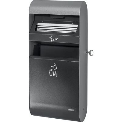 Portacenere da muro Kaiserkraft - 3L, Grigio antracite, Per interno/esterno Portacenere da muro Kaiserkraft - 3L, Grigio antracite, Per interno/esterno