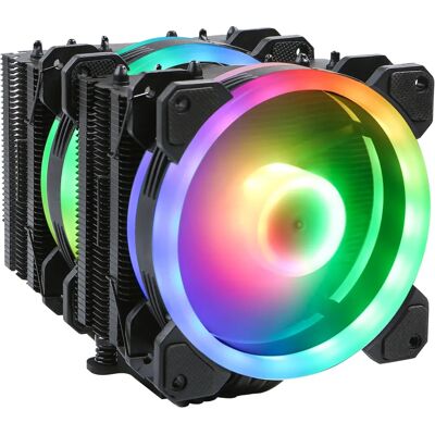 Gelid Solutions CPU Cooler - Dual Tower, Black, Supports 220W TDP Gelid Solutions CPU Cooler - Dual Tower, Black, Supports 220W TDP
