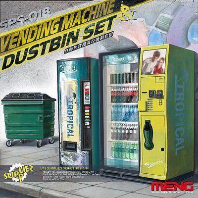 Meng Modell Verkaufsautomat & Mülleimer Set - Diorama-Zubehör Meng Modell Verkaufsautomat & Mülleimer Set - Diorama-Zubehör