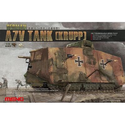 Meng Modell Deutscher A7V Panzer - 1/35 Militärmodell - Krupp Meng Modell Deutscher A7V Panzer - 1/35 Militärmodell - Krupp