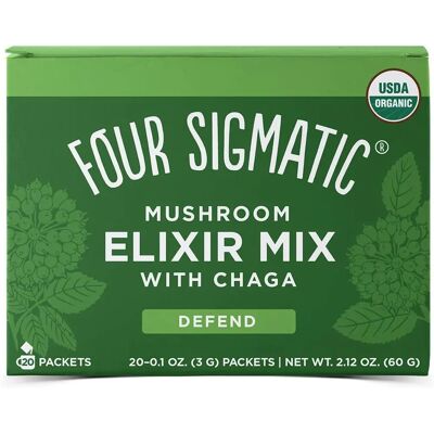 Mélange d'Elixir de Champignon Chaga Bio de Four Sigmatic - 20 Sachets - Publicité Mélange d'Elixir de Champignon Chaga Bio de Four Sigmatic - 20 Sachets - Publicité