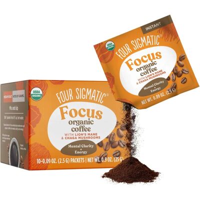 Four Sigmatic Organic Mushroom Coffee with Lion's Mane & Chaga - 10 Packets Four Sigmatic Organic Mushroom Coffee with Lion's Mane & Chaga - 10 Packets