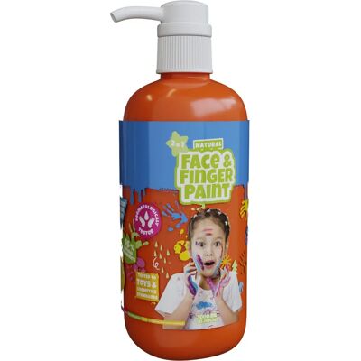 Boti Natural face & fingerpaint fles met pompje - oranje - Gesicht- und Fingerfarbe - 1L Boti Natural face & fingerpaint fles met pompje - oranje - Gesicht- und Fingerfarbe - 1L