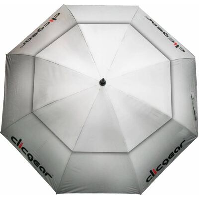 Parapluie de golf à double canopy Clicgear 68" - Argent - Publicité Parapluie de golf à double canopy Clicgear 68" - Argent - Publicité