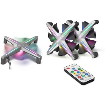 Inter-Tech X12 Kit Grau - PC-Gehäuselüfter mit RGB-LED Inter-Tech X12 Kit Grau - PC-Gehäuselüfter mit RGB-LED