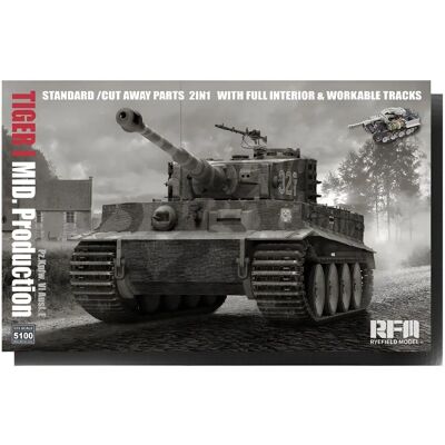 Kit Modèle Militaire Rye Field Tiger I MID 2en1 - Échelle 1/35 - Publicité Kit Modèle Militaire Rye Field Tiger I MID 2en1 - Échelle 1/35 - Publicité