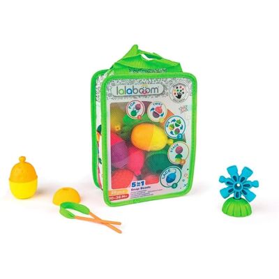 Lalaboom Beutel mit Perlen und Zubehör 28 Stück - Baby Spielzeug Lalaboom Beutel mit Perlen und Zubehör 28 Stück - Baby Spielzeug