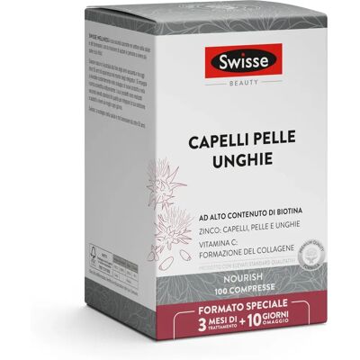 Swisse Supporto Capelli, Pelle e Unghie - Biotina, Collagene, Zinco - 100 Compresse Swisse Supporto Capelli, Pelle e Unghie - Biotina, Collagene, Zinco - 100 Compresse
