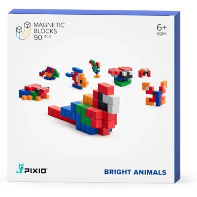 Set de construcție magnetic Bright Animals de la Pixio - Jucărie educațională Set de construcție magnetic Bright Animals de la Pixio - Jucărie educațională