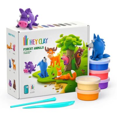 Hey Clay - Cire à modeller, Animaux de la forêt - Ensemble de pâte à modeler 15 pièces - Publicité Hey Clay - Cire à modeller, Animaux de la forêt - Ensemble de pâte à modeler 15 pièces - Publicité