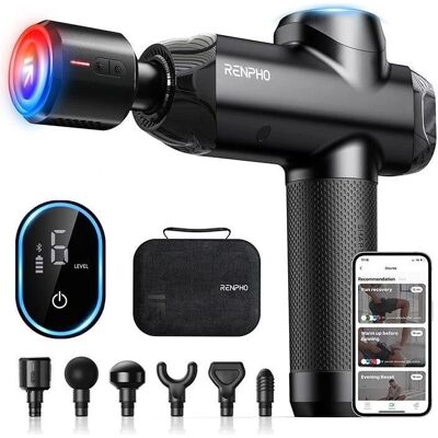 RENPHO Power+ Massage Gun - 6 Heads, App Control, Deep Tissue RENPHO Power+ Massage Gun - 6 Heads, App Control, Deep Tissue