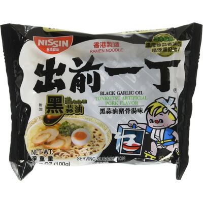 Nissin Demae Ramen Huile d'Ail Noir Tonkotsu - Nouilles Instantanées - Publicité Nissin Demae Ramen Huile d'Ail Noir Tonkotsu - Nouilles Instantanées - Publicité