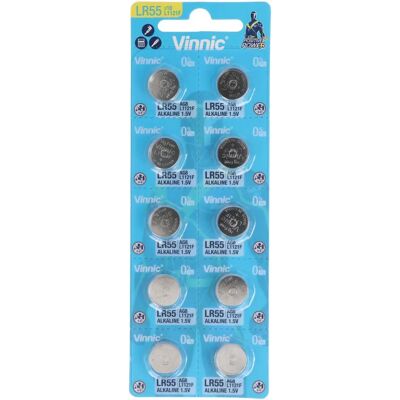 Vinnic LR55 / AG8 / G8 / L1121F Batterie - 10er Pack Vinnic LR55 / AG8 / G8 / L1121F Batterie - 10er Pack