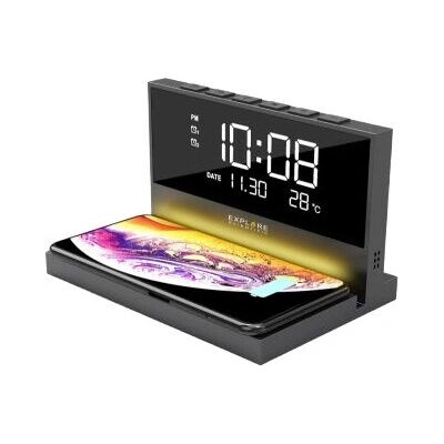Explore Scientific BCC2002 Digitaluhr - Wecker, kabelloses Laden, Tischmodell, Thermometer Explore Scientific BCC2002 Digitaluhr - Wecker, kabelloses Laden, Tischmodell, Thermometer