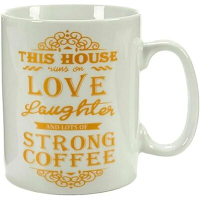 BigBuy Home Tasse Mug Café Porcelaine Or Blanc 500 ml 24 Unités - Tasse BigBuy Home Tasse Mug Café Porcelaine Or Blanc 500 ml 24 Unités - Tasse