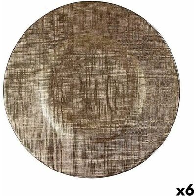 Assiette Plate Vivalto Verre Doré 6 Unités - Plat Assiette Plate Vivalto Verre Doré 6 Unités - Plat