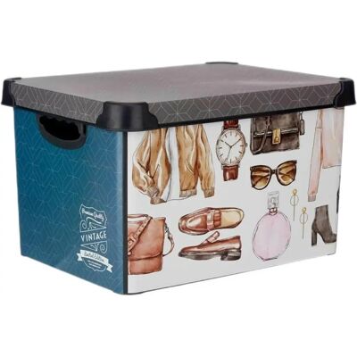 Caja de almacenamiento Kipit Vintage con asas - Caja de almacenamiento Caja de almacenamiento Kipit Vintage con asas - Caja de almacenamiento