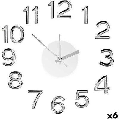 Gift Decor Wanduhr Weiß Silber - Wanduhr Aufkleber - 6 Stück Gift Decor Wanduhr Weiß Silber - Wanduhr Aufkleber - 6 Stück