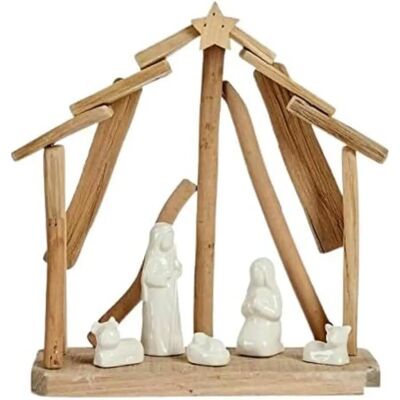 Krist+ Model 20K074-25 Ceramika Brązowa Biała Szopka - Kompletny Krist+ Model 20K074-25 Ceramika Brązowa Biała Szopka - Kompletny