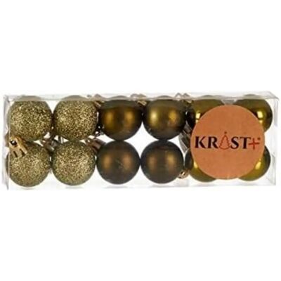 Krist+ 3x4x3 cm Zielone Plastikowe Bombki - 12 Sztuk Krist+ 3x4x3 cm Zielone Plastikowe Bombki - 12 Sztuk