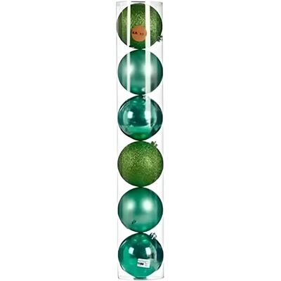 Krist+ - 6 Bombki świąteczne - Zielony Plastik - 15x16x15cm Krist+ - 6 Bombki świąteczne - Zielony Plastik - 15x16x15cm